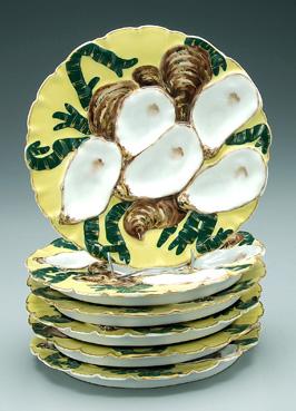 Six Limoges oyster plates: oyster