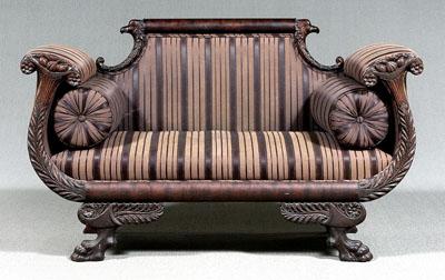 Classical carved mahogany loveseat  94953