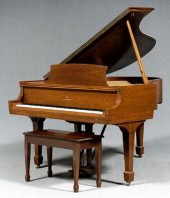 1953 Steinway baby grand piano, figured