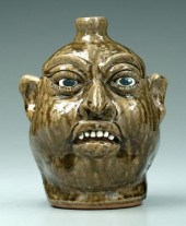 Dated Lanier Meaders face jug (White