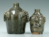 Two Georgia jugs: face jug with incised