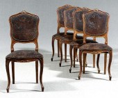 Set of five French Provincial chairs: