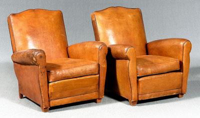 Pair French Art Deco leather chairs  94a5c