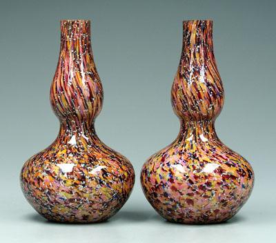 Two cased glass vases gourd form  94abd