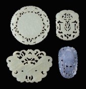 Four Chinese carved hardstone plaques  94778