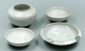 Four Ben Owen pottery bowls, all with