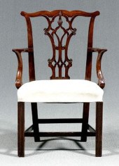 Chippendale mahogany open armchair  9488c