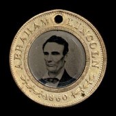 Lincoln and Hamlin campaign button  94d48