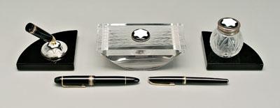 Lalique desk set Mont Blanc pens  94d7e