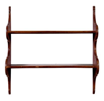 Red painted hanging shelf pine 94dc5