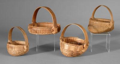 Four miniature oak split baskets  94de3