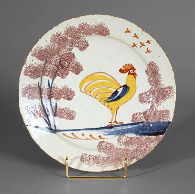 Delft rooster plate standing yellow 94e02