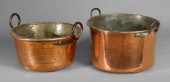 Two copper buckets, iron handles: one