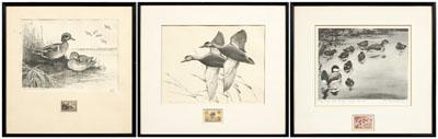 Three Federal duck stamp prints: &quot;Green-Winged