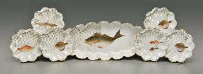 Limoges fish set: platter with shell