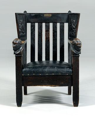 Arts and crafts carved oak armchair  94c62