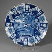 Delft shallow bowl, chinoiserie style