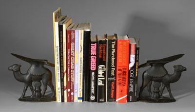 Pair camel foot rests, 14 books: