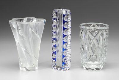 Three art glass vases one Baccarat a0816