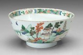 Chinese famille verte bowl, interior
