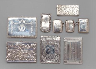Nine silver cases four English a08b3