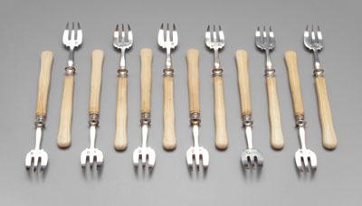 Twelve French silver oyster forks  a08e1