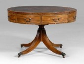 Regency mahogany drum table, drum or
