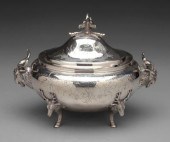 Silver-plated covered soup tureen, oval