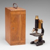 Bausch & Lomb microscope, cast brass