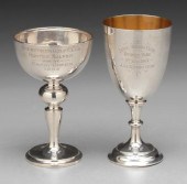 Two English silver trophies, goblet