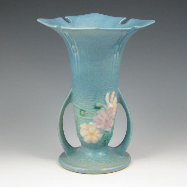 Roseville Cosmos vase in blue  b3bd5