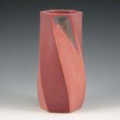 Roseville Futura 425-8 pink twist vase.