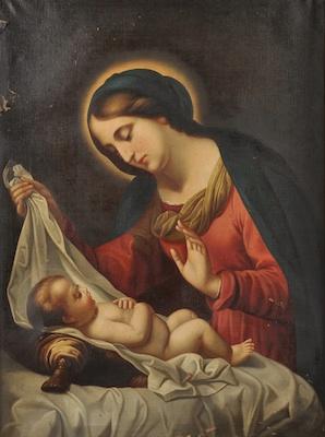 Unsigned Painting of Madonna and