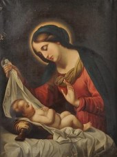 Unsigned Painting of Madonna and Child,