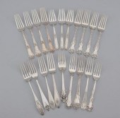 A Mixed Lot of Silver Forks Including
