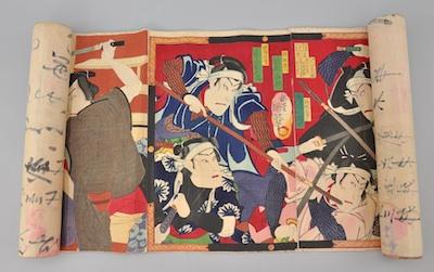 A Japanese Woodblock Scroll of
