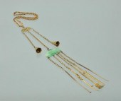 Chinese Gilt Silver and Jade Chatelaine  b4f43