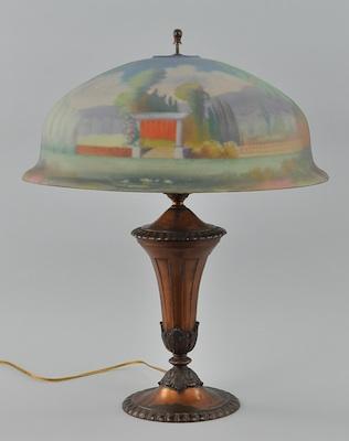 A Pairpoint Lamp with Reverse Painted b5895