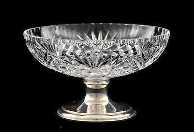 A Hawkes Cut Glass and Sterling Silver Compote