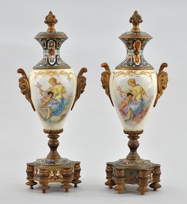 A Pair of French Signed Porcelain b590a
