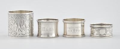 Four Sterling Silver Napkin Rings b59ed