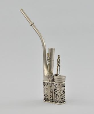 A Chinese Silver Metal Opium Pipe b5bef