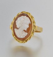 An 18k Gold and Cameo Ring 18k yellow
