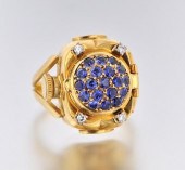 An 18k Vintage Sapphire Watch Ring,