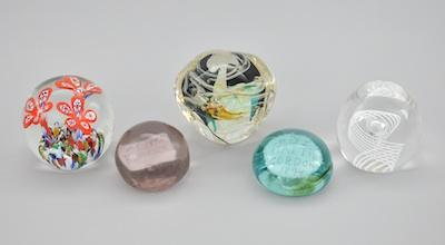 Five Blown Glass Paperweights Including  b646b