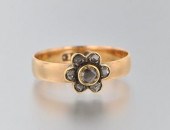 An Antique 18k Gold and Rose Cut Diamond