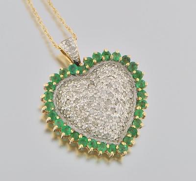 A Ladies Heart Pendant with Diamonds b659a