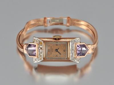 A Ladies' Art Deco Rose Gold and