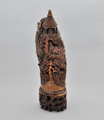 A Chinese Carved Bamboo Figural b6673
