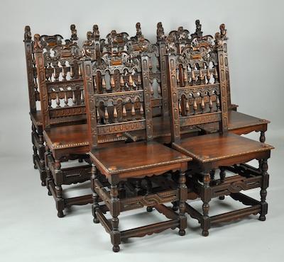A Set Of Eight Ornately Carved b670a